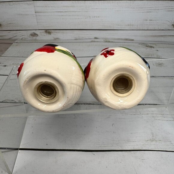 Christmas Snowman Red Scarf Ice Skates Salt & Pepper Shakers Set Ceramic - Picture 5 of 6